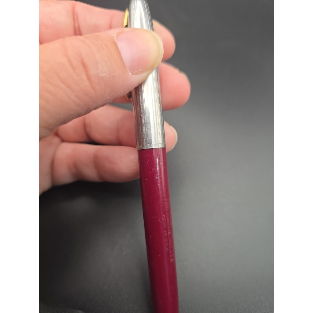 VTG 1950s Sheaffer Touchdown Fountain Pen Burgundy 14K Gold F3 Read - Picture 5 of 16